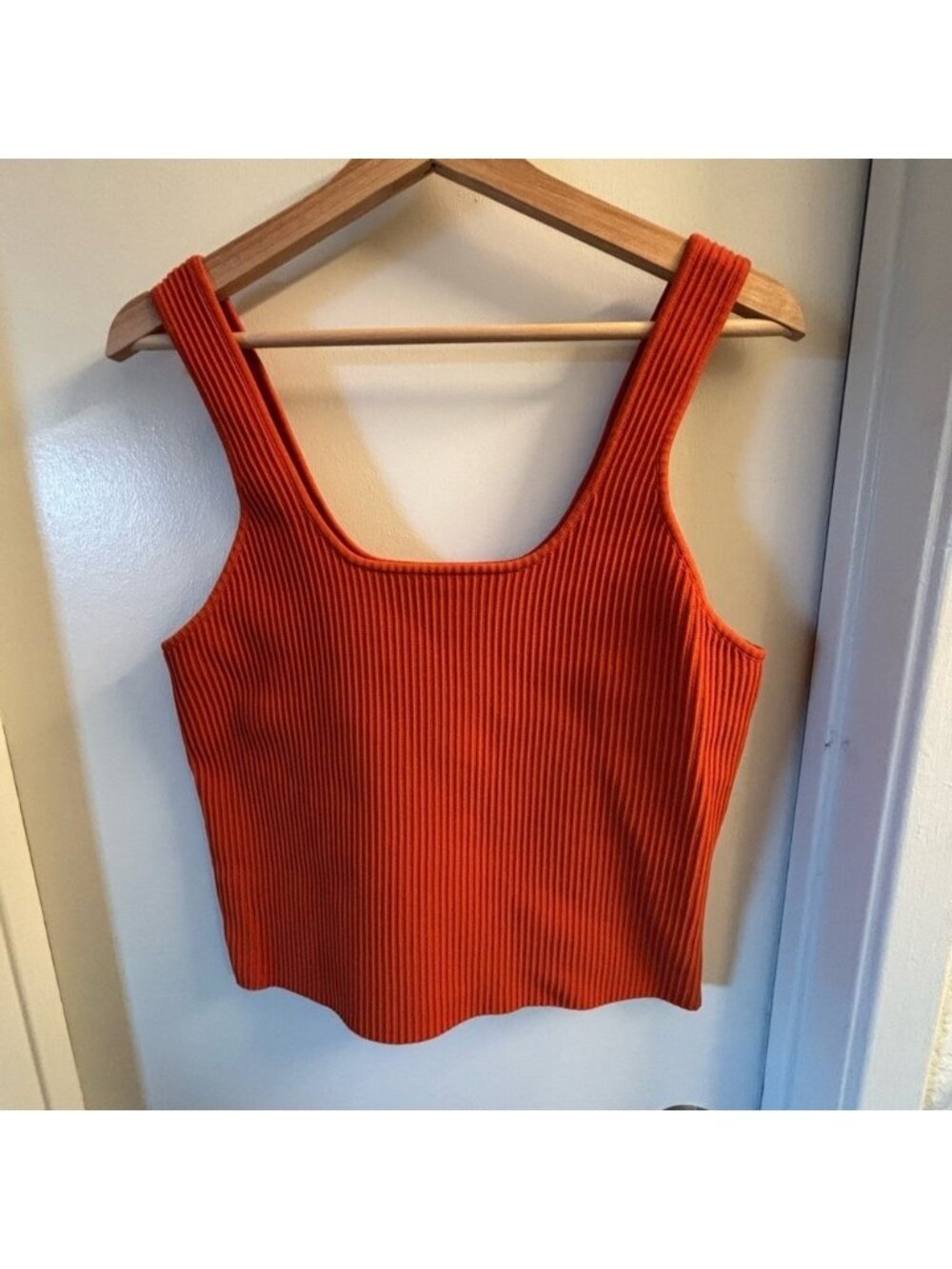 Orange Ribbed Tank Top - Picture 4 of 6